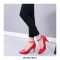 Pointed Toe Stiletto Heels Ankle Straps Pumps  - Red