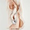 Open Square Toe Kitten Heel Slip On Transparent Clear Summer Sandals - White PVC