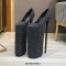 Round Toe Stiletto Heels Glossy Sequins Platforms Pumps - Black