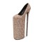Round Toe Stiletto Heels Glossy Sequins Platforms Pumps - Gold