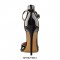 Stiletto Heels Pointed Toe Ankle Strap Dorsay Patent Pumps - Black