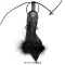 Pointed Open Toe Stiletto Transparent Heels Gladiator Lace Up Furry Sandals - Black Patent