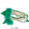Pointed Open Toe Stiletto Transparent Heels Gladiator Lace Up Furry Sandals - Green Patent