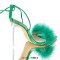 Pointed Open Toe Stiletto Transparent Heels Gladiator Lace Up Furry Sandals - Green Patent