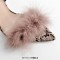 Pointed Open Toe Stiletto Transparent Heels Gladiator Lace Up Furry Snake Print Sandals - Tan Patent