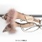 Pointed Open Toe Stiletto Transparent Heels Gladiator Lace Up Furry Snake Print Sandals - Tan Patent