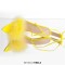 Pointed Open Toe Stiletto Transparent Heels Gladiator Lace Up Furry Sandals - Yellow Patent