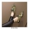 Pointed Toe Western Lace Up Snake Print Loafer Oxford Shoes - Yellow
