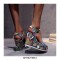 Peep Toe Platforms Snake Print Ankle Buckle Straps Wedges Sandals - Green