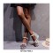 Peep Toe Platforms Snake Print Ankle Buckle Straps Wedges Sandals - White