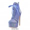 Stiletto Heels Platfom Ankle Mesh Summer Booties - Lavender Blue