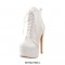 Stiletto Heels Platfom Ankle Mesh Summer Booties - White