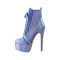 Stiletto Heels Platfom Ankle Mesh Summer Booties - Lavender Blue
