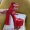 Round Toe Chunky Heels Platforms Ankle Wrap Heel Stripes Sandals - Red