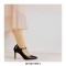 Stiletto Heels Pointed Toe Mary Janes Patent Pumps - Black