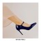 Stiletto Heels Pointed Toe Mary Janes Patent Pumps - Blue