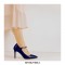Stiletto Heels Pointed Toe Mary Janes Patent Pumps - Blue