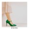 Stiletto Heels Pointed Toe Mary Janes Patent Pumps - Green