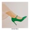Stiletto Heels Pointed Toe Mary Janes Patent Pumps - Green
