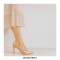 Stiletto Heels Pointed Toe Mary Janes Patent Pumps - Beige