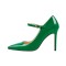 Stiletto Heels Pointed Toe Mary Janes Patent Pumps - Green