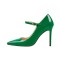 Stiletto Heels Pointed Toe Mary Janes Patent Pumps - Green
