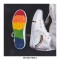 Soho Lace-Up Rainbow Canvas Ankle Sneakers -  White