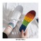 Soho Lace-Up Rainbow Canvas Sneakers -  White