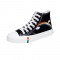 Soho Lace-Up Rainbow Canvas Ankle Sneakers -  Black