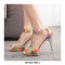 Peep Toe Ankle Buckle Straps Italian Style 4.3 Inches Heels Wedding Dorsay Pumps - Multicolor