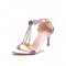 Peep Toe Ankle Buckle Straps Italian Style 2.75 Inches Heels Wedding Dorsay Pumps - Multicolor