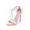 Peep Toe Ankle Buckle Straps Italian Style 4.3 Inches Heels Wedding Dorsay Pumps - White