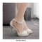 Peep Toe Ankle Buckle Straps Italian Style 3.9 Inches Heels Wedding Dorsay Pumps - White