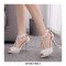 Peep Toe Ankle Buckle Straps Italian Style 3.9 Inches Heels Wedding Dorsay Pumps - White