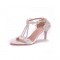 Peep Toe Ankle Buckle Straps Kitten 2Inches Heels Wedding Dorsay Pumps - White