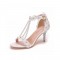 Peep Toe Ankle Buckle Straps Italian Style 2.75 Inches Heels Wedding Dorsay Pumps - White