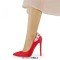 Pointed Toe Flower Rhinestones Stiletto Heels Party Pumps - Red Satin Fabric