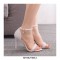 Peep Toe Ankle Buckle Straps Beads Italian Style 4.3 Inches Heels Wedding Dorsay Pumps - White