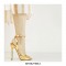 Stiletto Heels Peep Toe Ankle Buckle Straps Pumps - Gold Patent