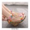 Peep Toe Platforms T Straps Wedges Flowers Sandals - Multicolor