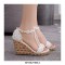 Peep Toe Platforms T Straps Wedges Bride Wedding Sandals - White