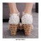 Peep Toe Platforms T Straps Wedges Bride Wedding Sandals - White