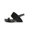 Peep Toe Genuine Leather Strange Heels Sandals Slippers - Black