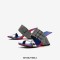 Peep Toe Genuine Leather Strange Heels Sandals Slippers - White Black Dot