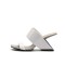 Peep Toe Genuine Leather Strange Heels Sandals Slippers - Gray