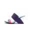 Peep Toe Genuine Leather Strange Heels Sandals Slippers - Purple