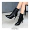 Stiletto Heels Pointed Toe Ankle Buckle Straps Lace Up with Side Zipper - Black