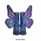 Pointed Toe Stiletto Heels Ankle Lace Up Butterfly Wings Sequin Boots with Zipper - Blue