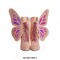 Pointed Toe Stiletto Heels Ankle Lace Up Butterfly Wings Sequin Boots with Zipper - Pink