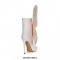 Pointed Toe Stiletto Heels Ankle Lace Up Butterfly Wings Sequin Boots with Zipper - White